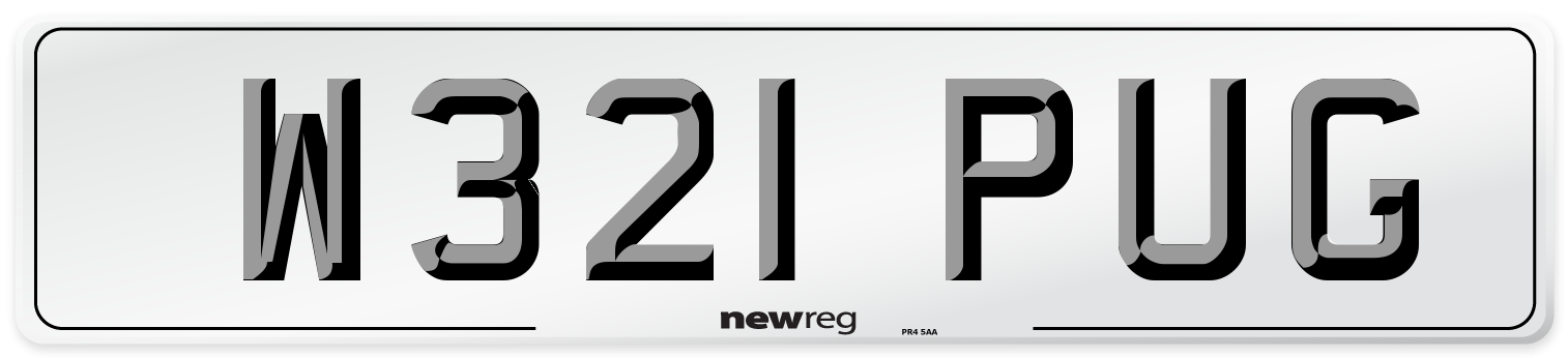 W321 PUG Number Plate from New Reg